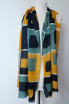 Cube curry seagreen navy Scarf