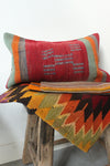 new size kilim 30cm x 50cm red cushion