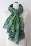 Wave white green Scarf