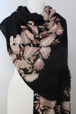 Embroidered black scarf