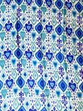 Silk Blue block print scarf